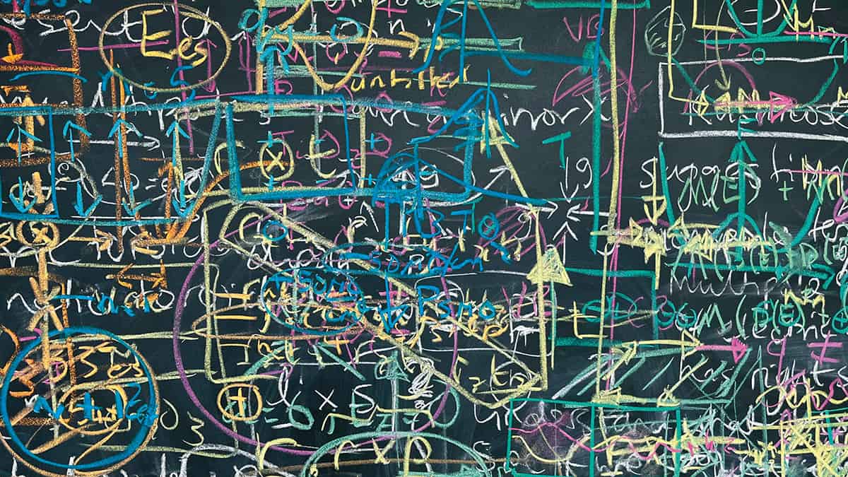 The blackboard in Nicola Spaldin's office