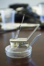 Photograph of the test cell used to evaluate the self-repairing photovoltaics