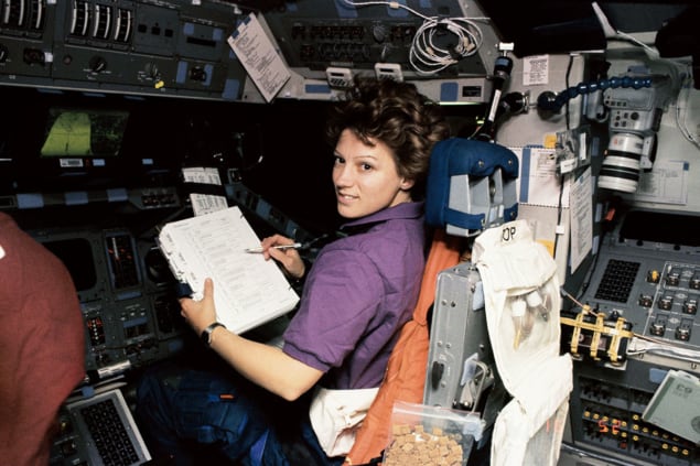 Eileen Collins in the pilot seat of the Space Shuttle Discovery Eileen Collins in the pilot seat of the Space Shuttle Discovery